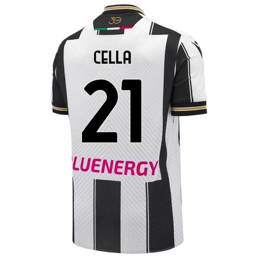 Mujer Fútbol Camiseta Leonardo Cella #21 Blanco Negro 1ª Equipación 2024/25 México