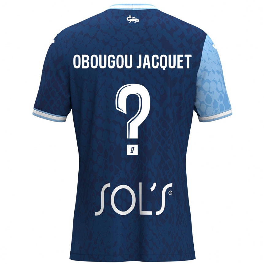 Mujer Fútbol Camiseta Noam Obougou Jacquet #0 Azul Cielo Azul Oscuro 1ª Equipación 2024/25 México