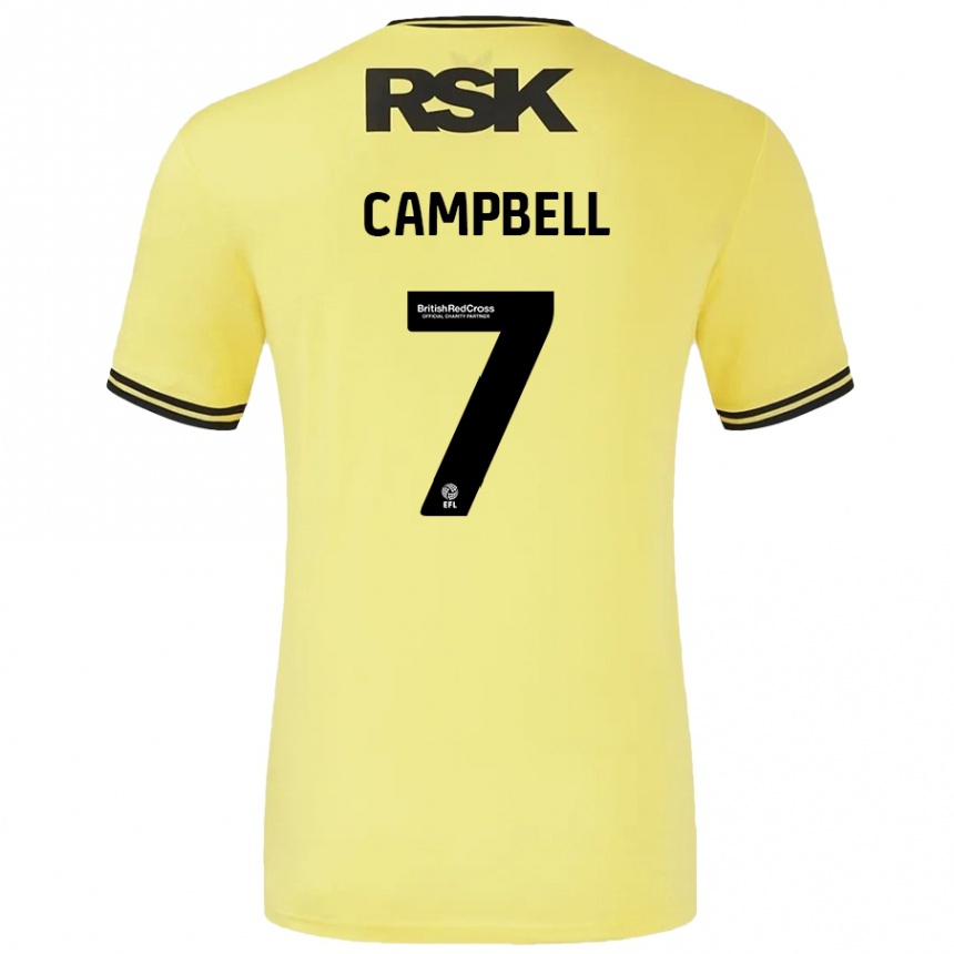 Mujer Fútbol Camiseta Tyreece Campbell #7 Amarillo Negro 2ª Equipación 2024/25 México