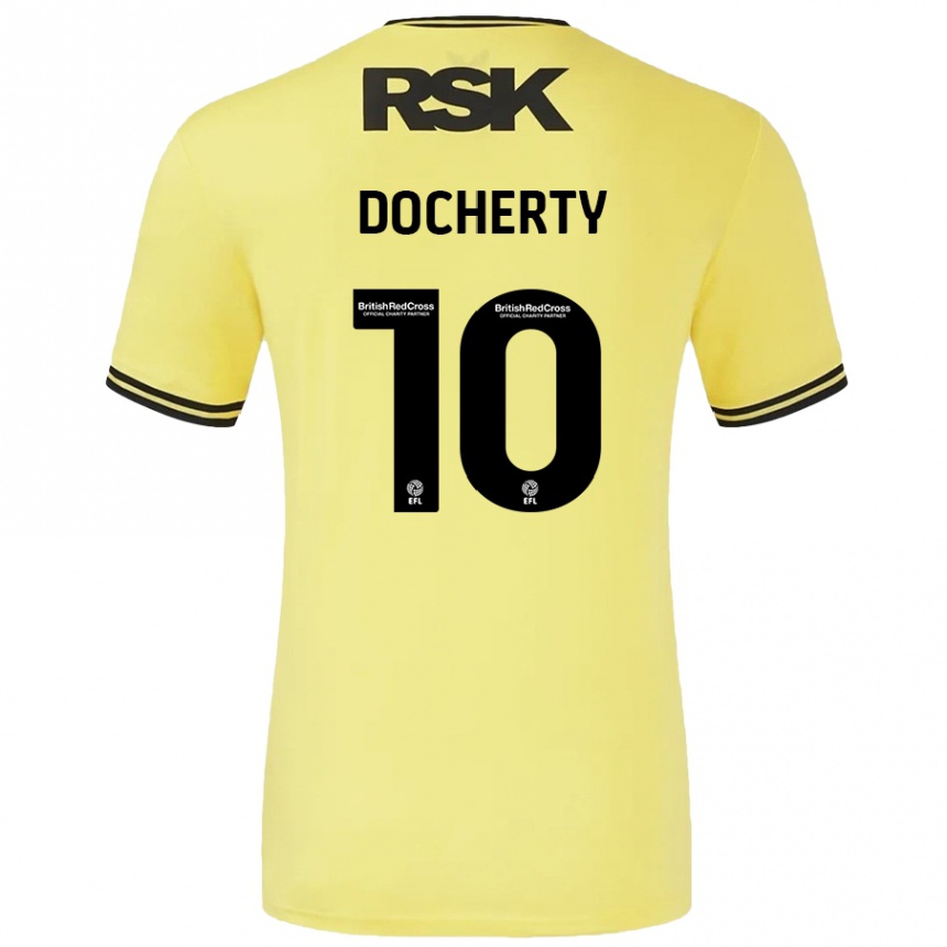 Mujer Fútbol Camiseta Greg Docherty #10 Amarillo Negro 2ª Equipación 2024/25 México