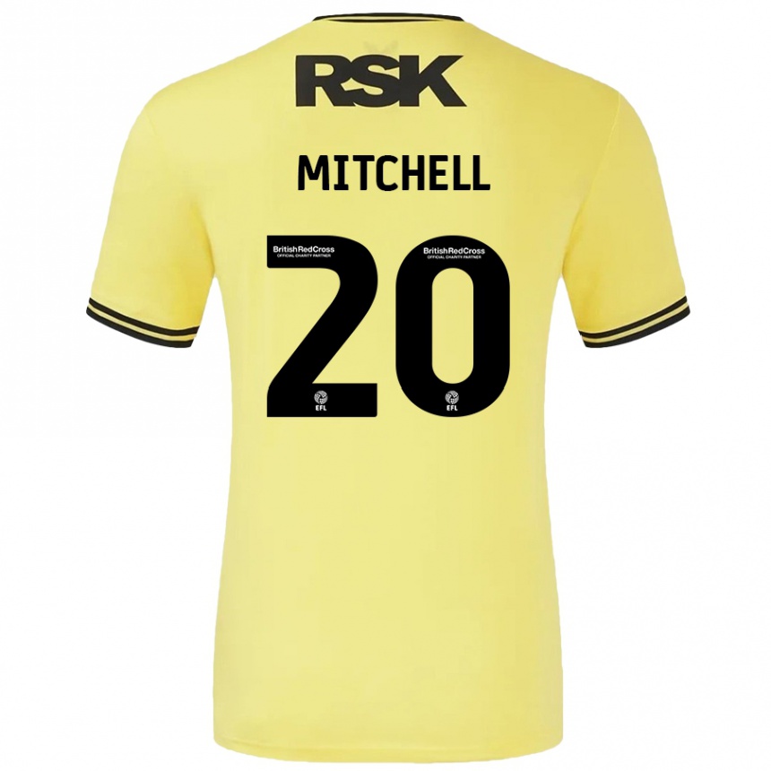 Mujer Fútbol Camiseta Zach Mitchell #20 Amarillo Negro 2ª Equipación 2024/25 México