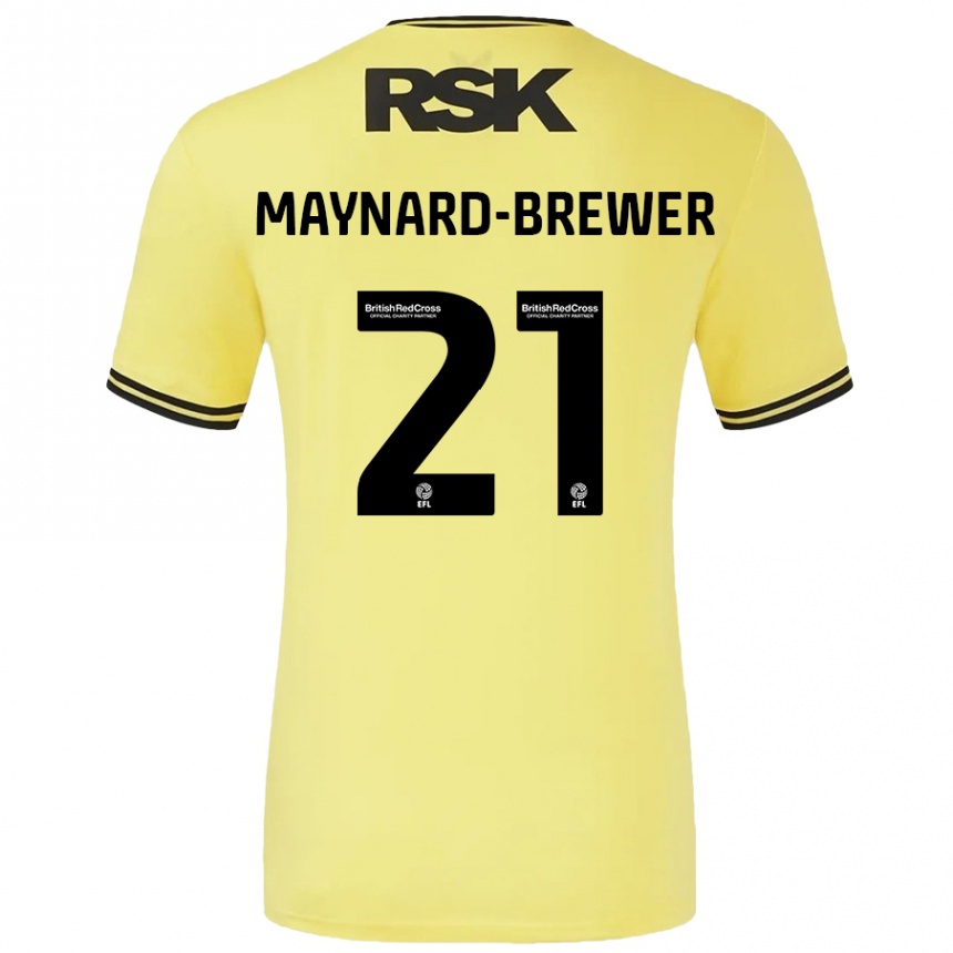 Mujer Fútbol Camiseta Ashley Maynard-Brewer #21 Amarillo Negro 2ª Equipación 2024/25 México