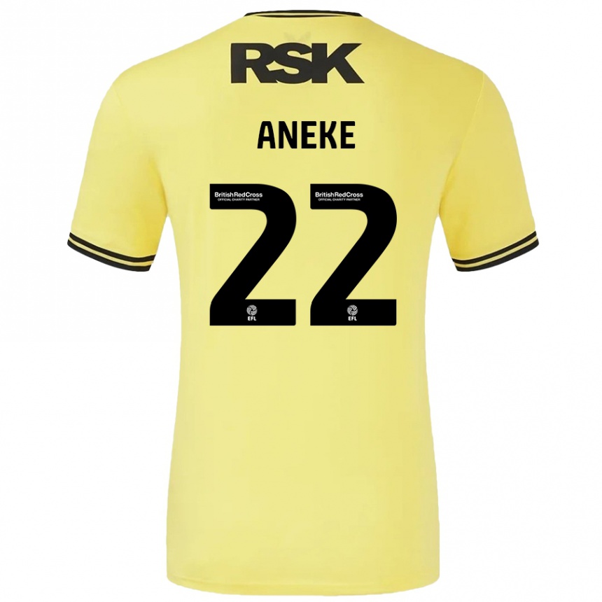 Mujer Fútbol Camiseta Chuks Aneke #22 Amarillo Negro 2ª Equipación 2024/25 México