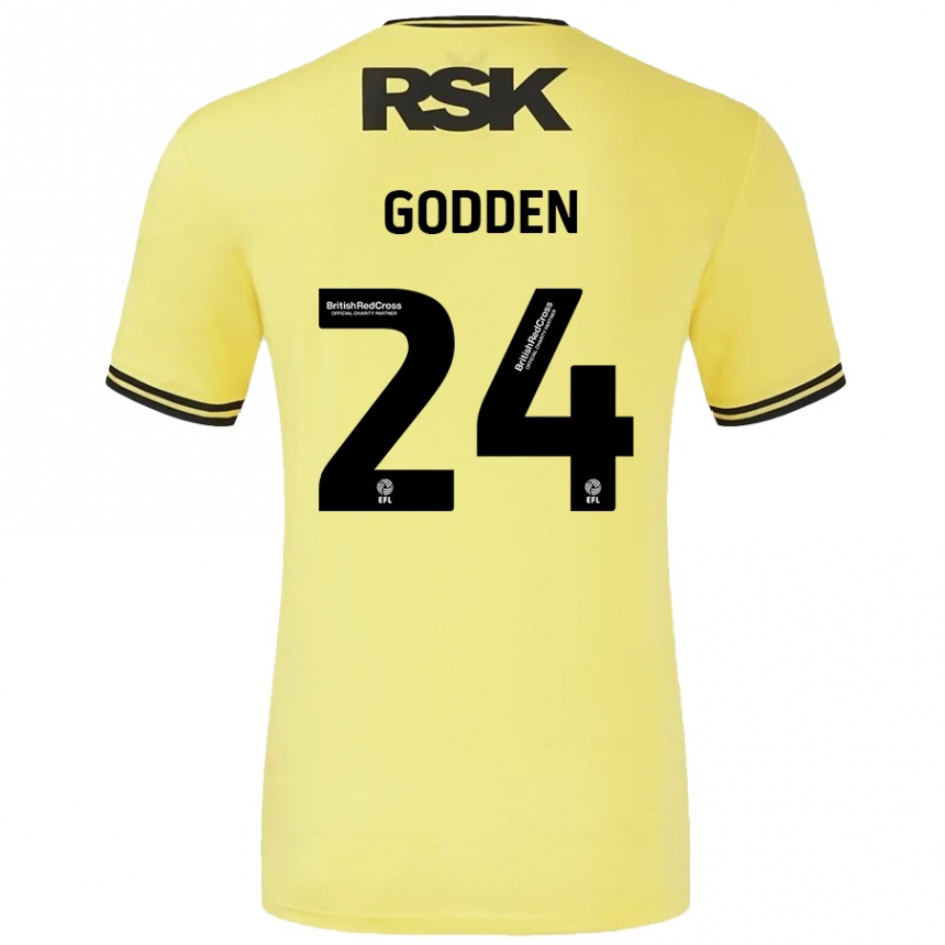 Mujer Fútbol Camiseta Matt Godden #24 Amarillo Negro 2ª Equipación 2024/25 México