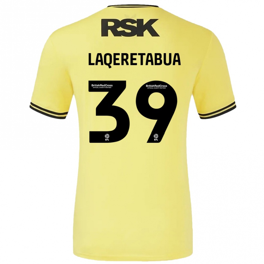 Mujer Fútbol Camiseta Josh Laqeretabua #39 Amarillo Negro 2ª Equipación 2024/25 México