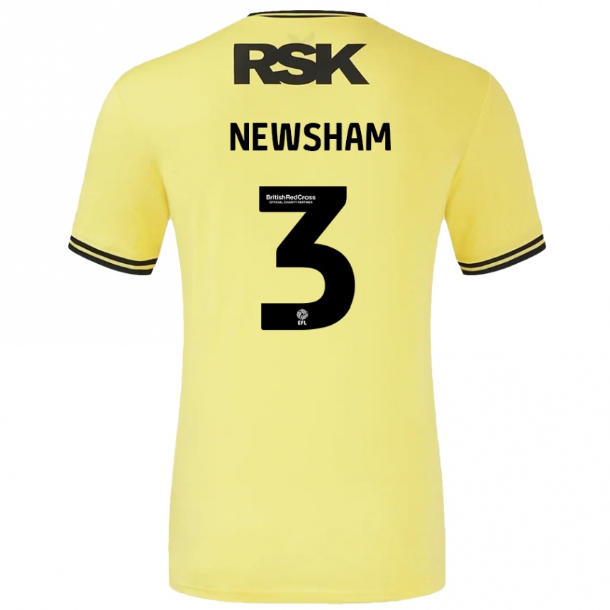 Mujer Fútbol Camiseta Charlotte Newsham #3 Amarillo Negro 2ª Equipación 2024/25 México