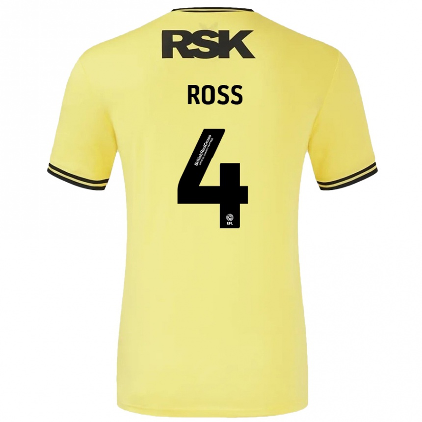 Mujer Fútbol Camiseta Mia Ross #4 Amarillo Negro 2ª Equipación 2024/25 México