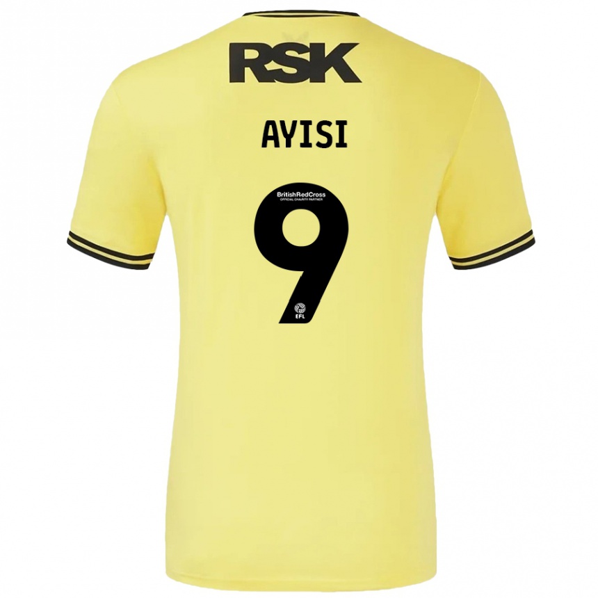 Mujer Fútbol Camiseta Freda Ayisi #9 Amarillo Negro 2ª Equipación 2024/25 México