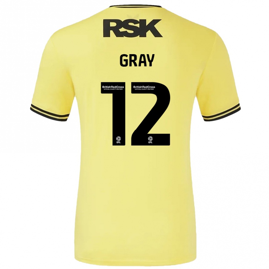 Mujer Fútbol Camiseta Jessica Gray #12 Amarillo Negro 2ª Equipación 2024/25 México