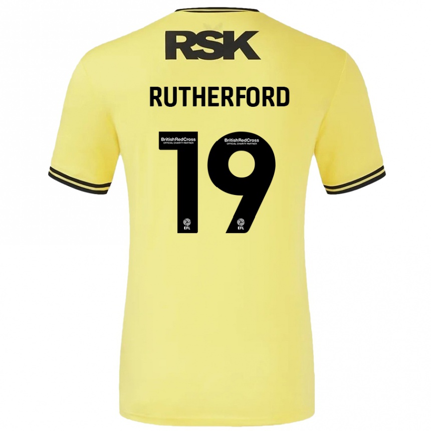 Mujer Fútbol Camiseta Ella Rutherford #19 Amarillo Negro 2ª Equipación 2024/25 México