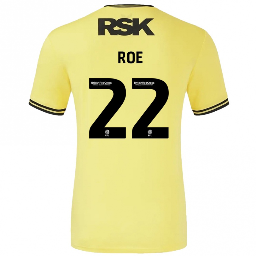 Mujer Fútbol Camiseta Bethan Roe #22 Amarillo Negro 2ª Equipación 2024/25 México