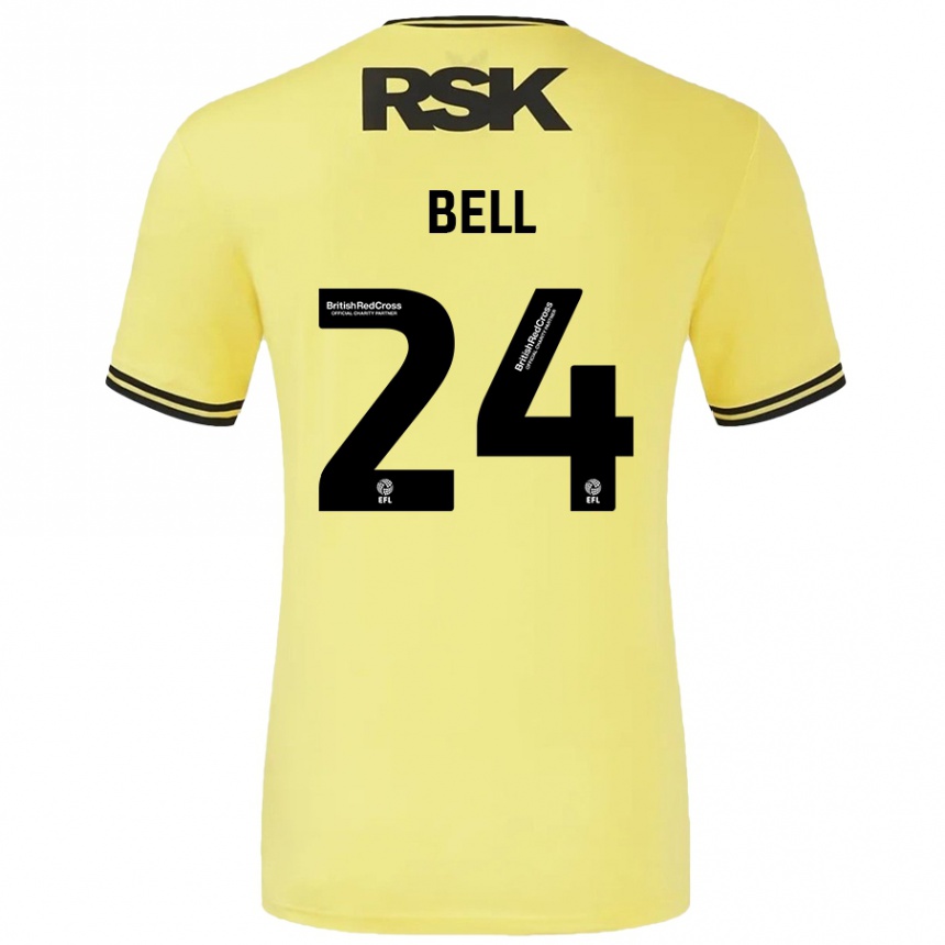 Mujer Fútbol Camiseta Taylor Bell #24 Amarillo Negro 2ª Equipación 2024/25 México