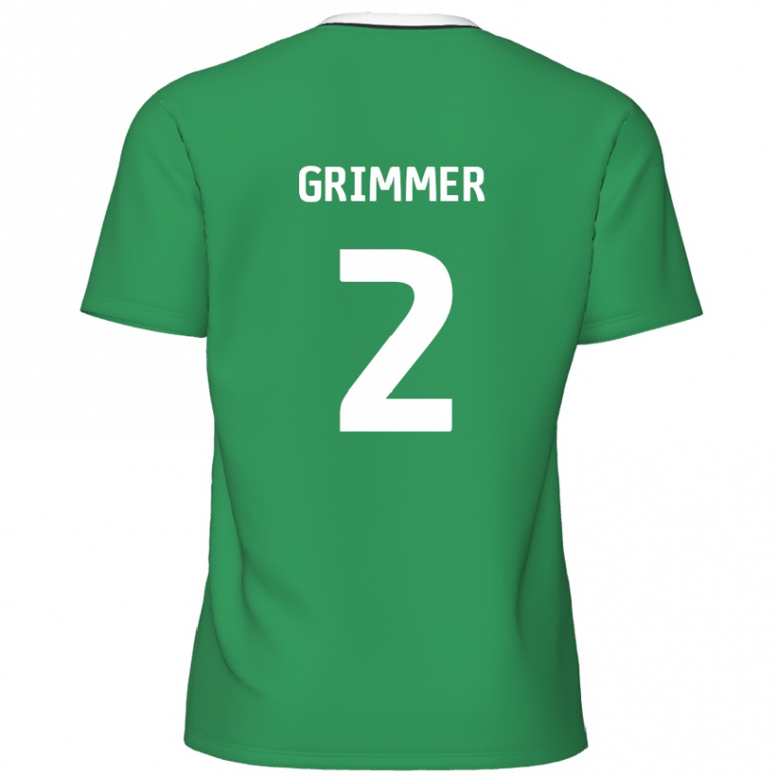 Mujer Fútbol Camiseta Jack Grimmer #2 Verde Rayas Blancas 2ª Equipación 2024/25 México