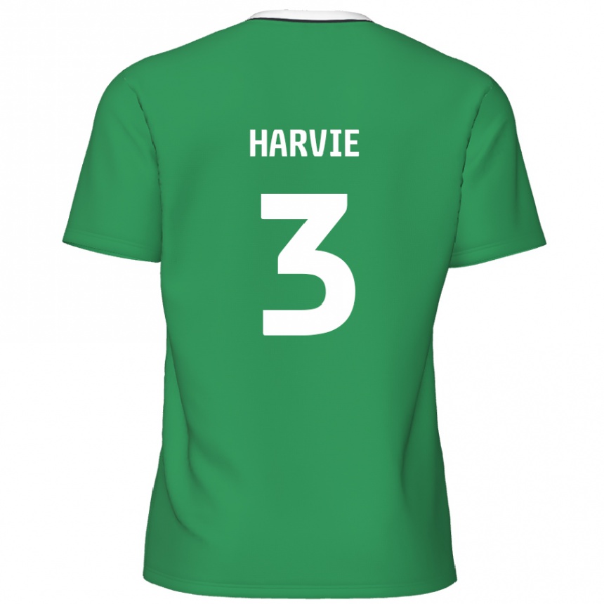 Mujer Fútbol Camiseta Daniel Harvie #3 Verde Rayas Blancas 2ª Equipación 2024/25 México