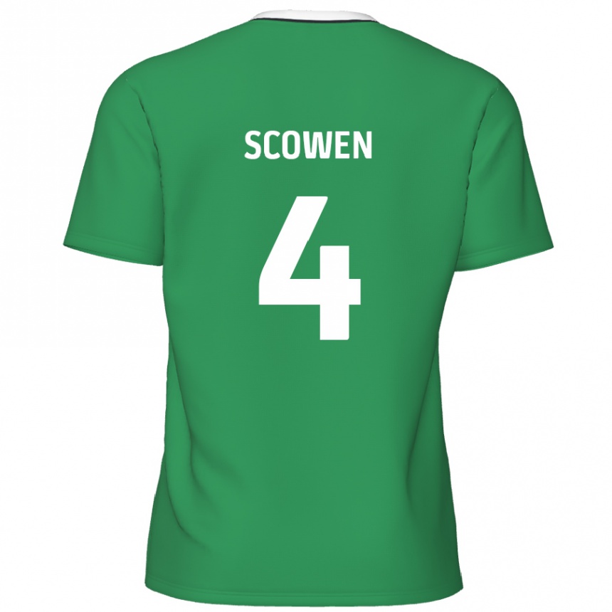 Mujer Fútbol Camiseta Josh Scowen #4 Verde Rayas Blancas 2ª Equipación 2024/25 México