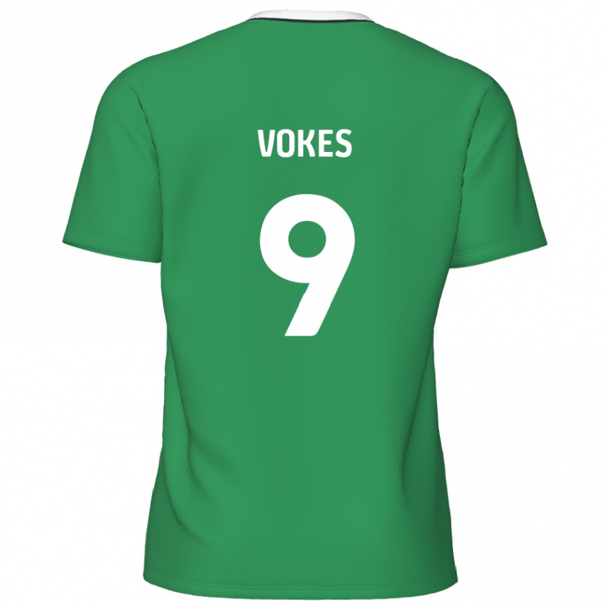 Mujer Fútbol Camiseta Sam Vokes #9 Verde Rayas Blancas 2ª Equipación 2024/25 México