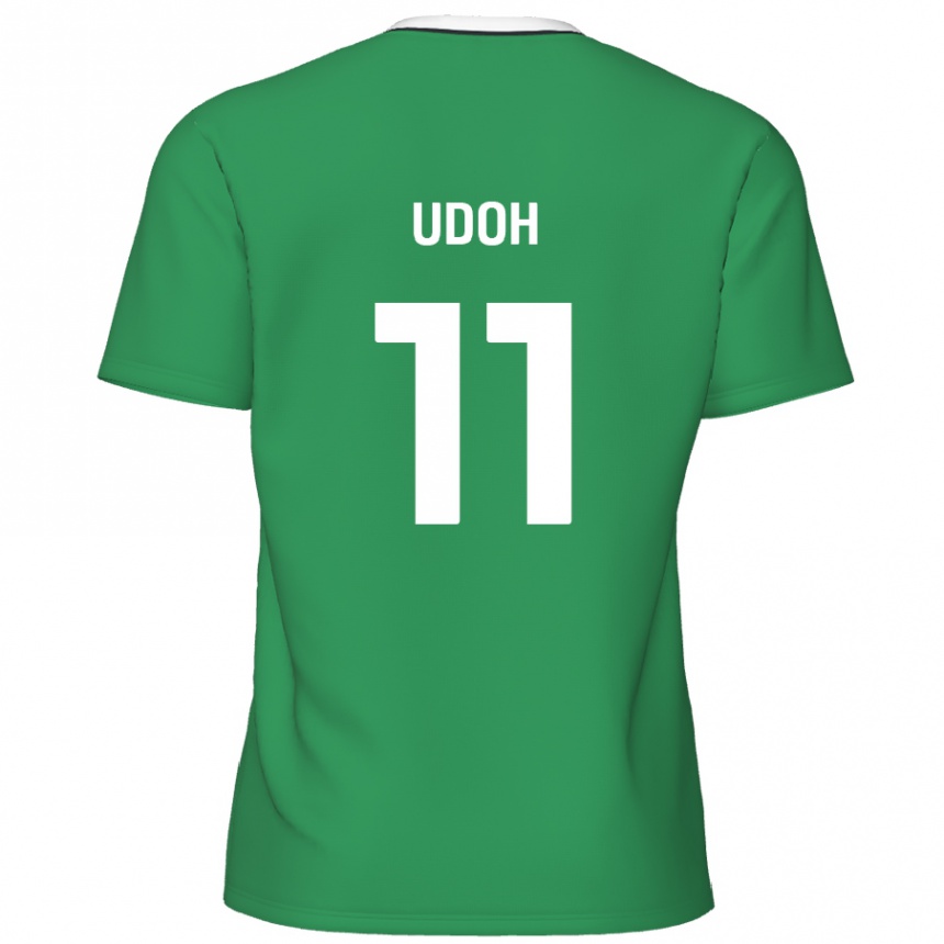 Mujer Fútbol Camiseta Daniel Udoh #11 Verde Rayas Blancas 2ª Equipación 2024/25 México