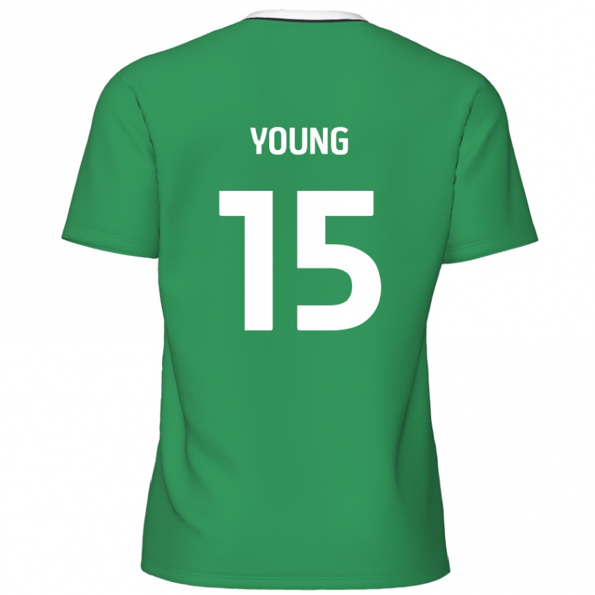 Mujer Fútbol Camiseta Jack Young #15 Verde Rayas Blancas 2ª Equipación 2024/25 México