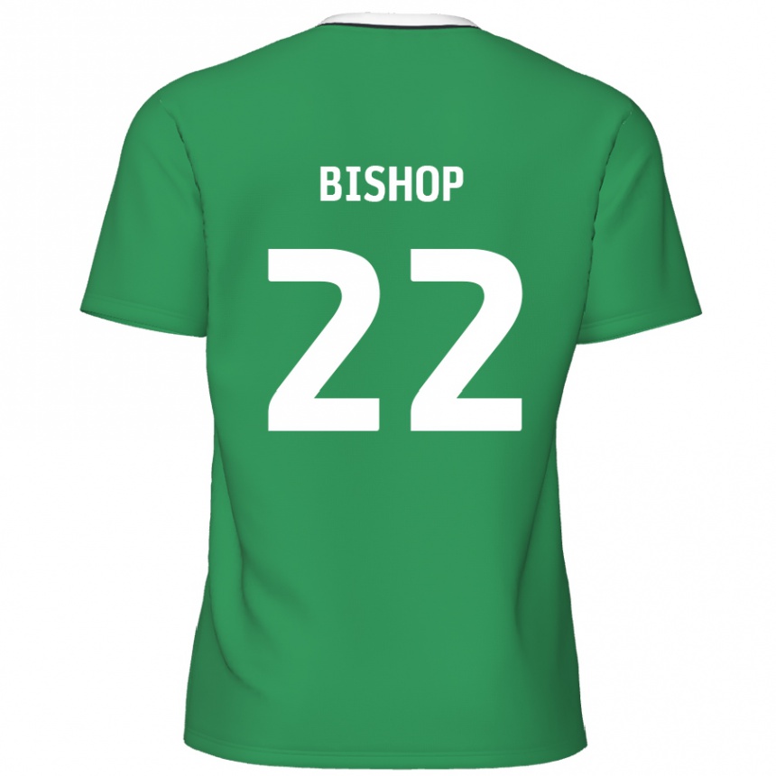 Mujer Fútbol Camiseta Nathan Bishop #22 Verde Rayas Blancas 2ª Equipación 2024/25 México