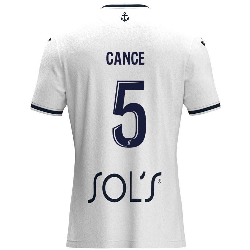 Mujer Fútbol Camiseta Laurie Cance #5 Blanco Azul Oscuro 2ª Equipación 2024/25 México