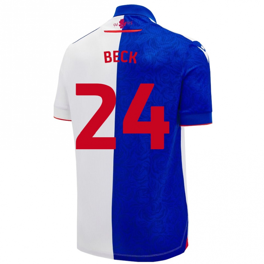 Niño Fútbol Camiseta Owen Beck #24 Azul Cielo Blanco 1ª Equipación 2024/25 México