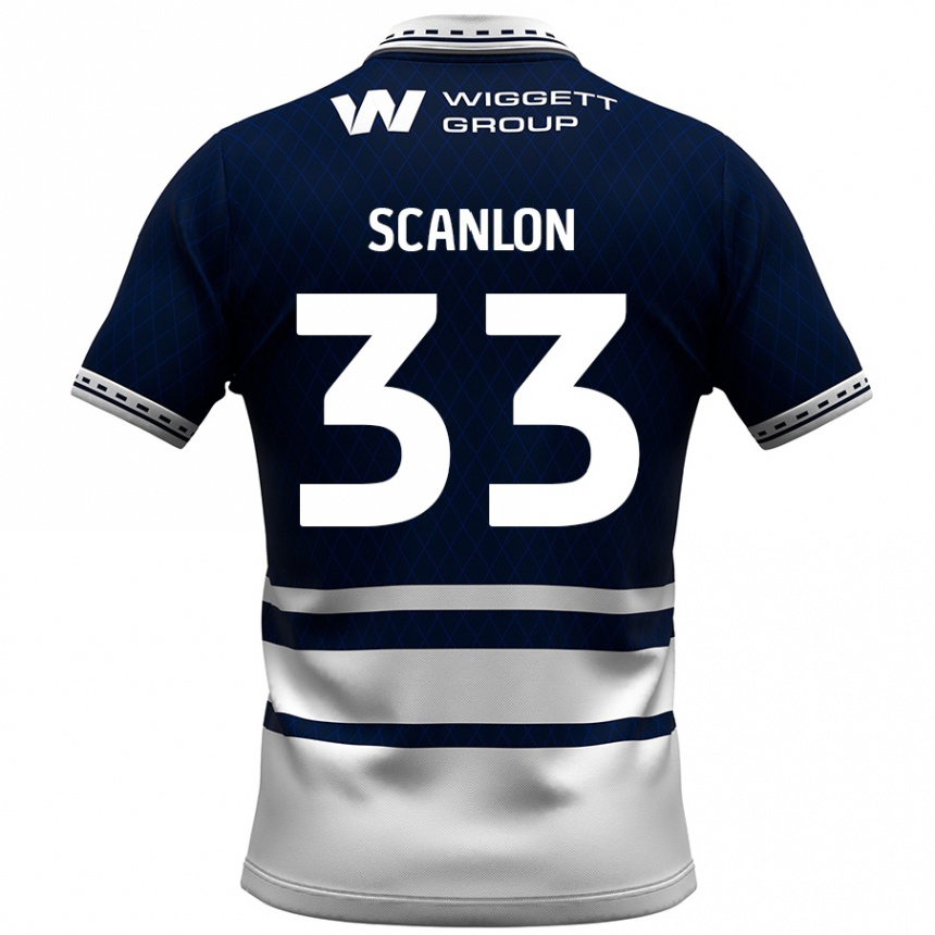 Niño Fútbol Camiseta Calum Scanlon #33 Azul Marino Blanco 1ª Equipación 2024/25 México