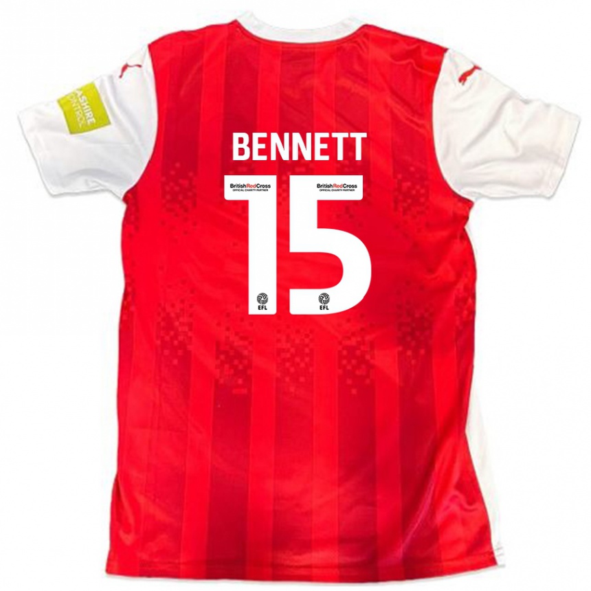 Niño Fútbol Camiseta Rhys Bennett #15 Rojo Blanco 1ª Equipación 2024/25 México