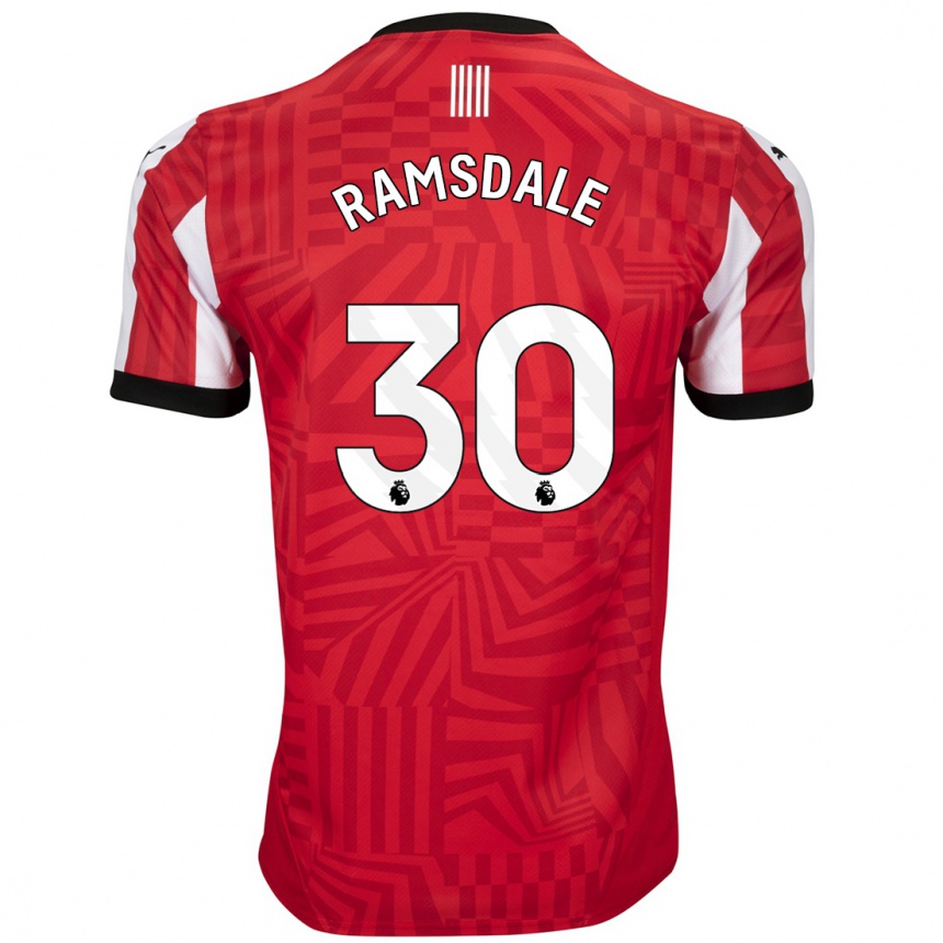 Niño Fútbol Camiseta Aaron Ramsdale #30 Rojo Blanco 1ª Equipación 2024/25 México