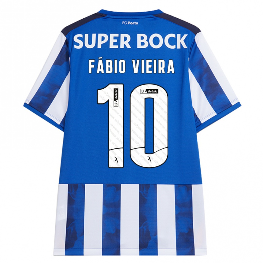 Niño Fútbol Camiseta Fabio Vieira #10 Azul Blanco 1ª Equipación 2024/25 México