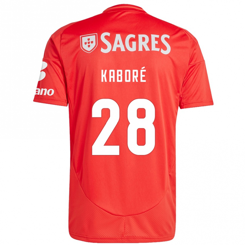 Niño Fútbol Camiseta Issa Kabore #28 Rojo Blanco 1ª Equipación 2024/25 México