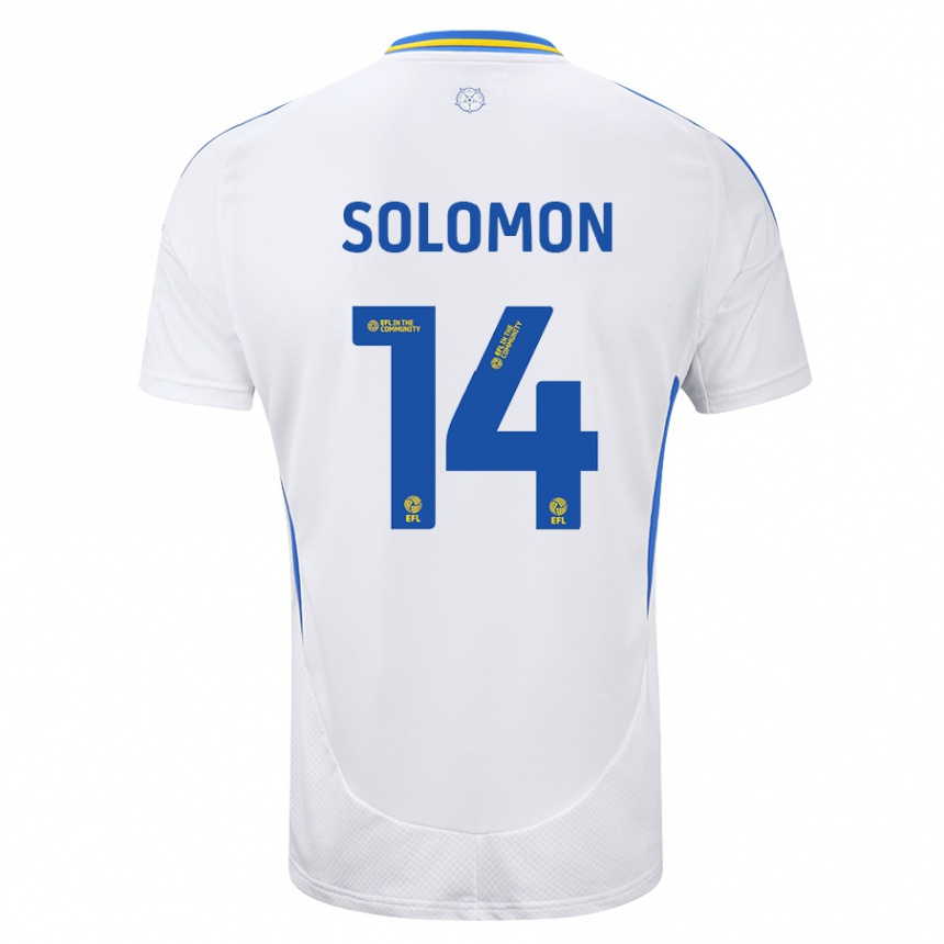 Niño Fútbol Camiseta Manor Solomon #14 Blanco Azul 1ª Equipación 2024/25 México