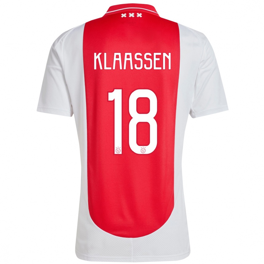 Niño Fútbol Camiseta Davy Klaassen #18 Rojo Blanco 1ª Equipación 2024/25 México