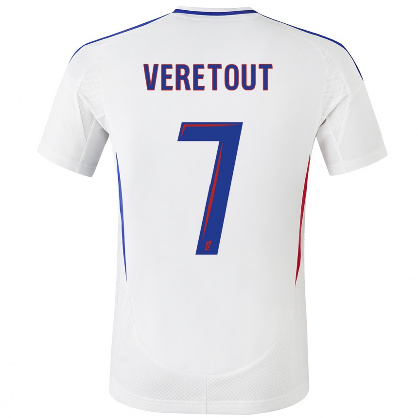 Niño Fútbol Camiseta Jordan Veretout #7 Blanco Azul 1ª Equipación 2024/25 México