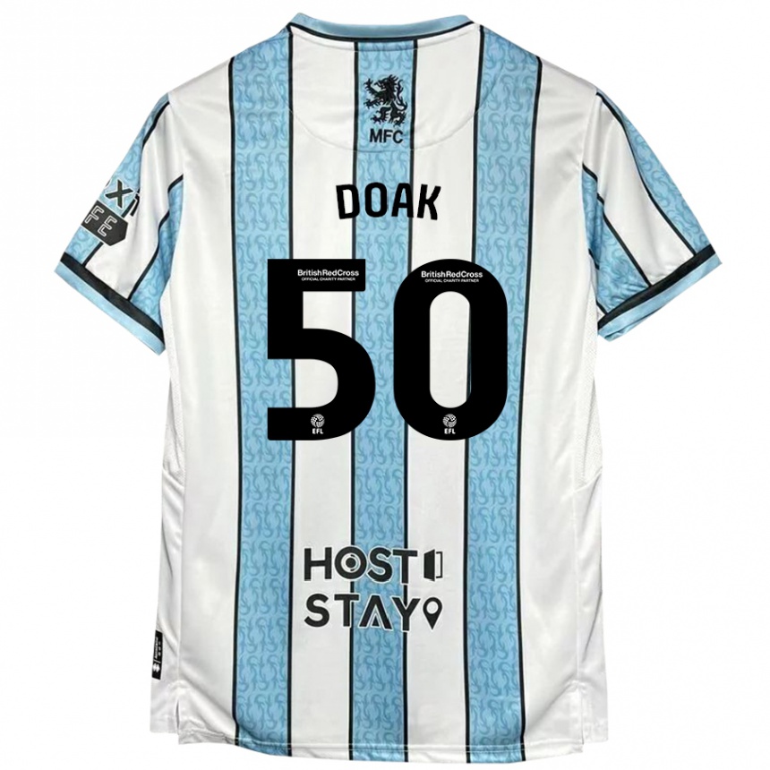 Niño Fútbol Camiseta Ben Doak #50 Blanco Azul 2ª Equipación 2024/25 México