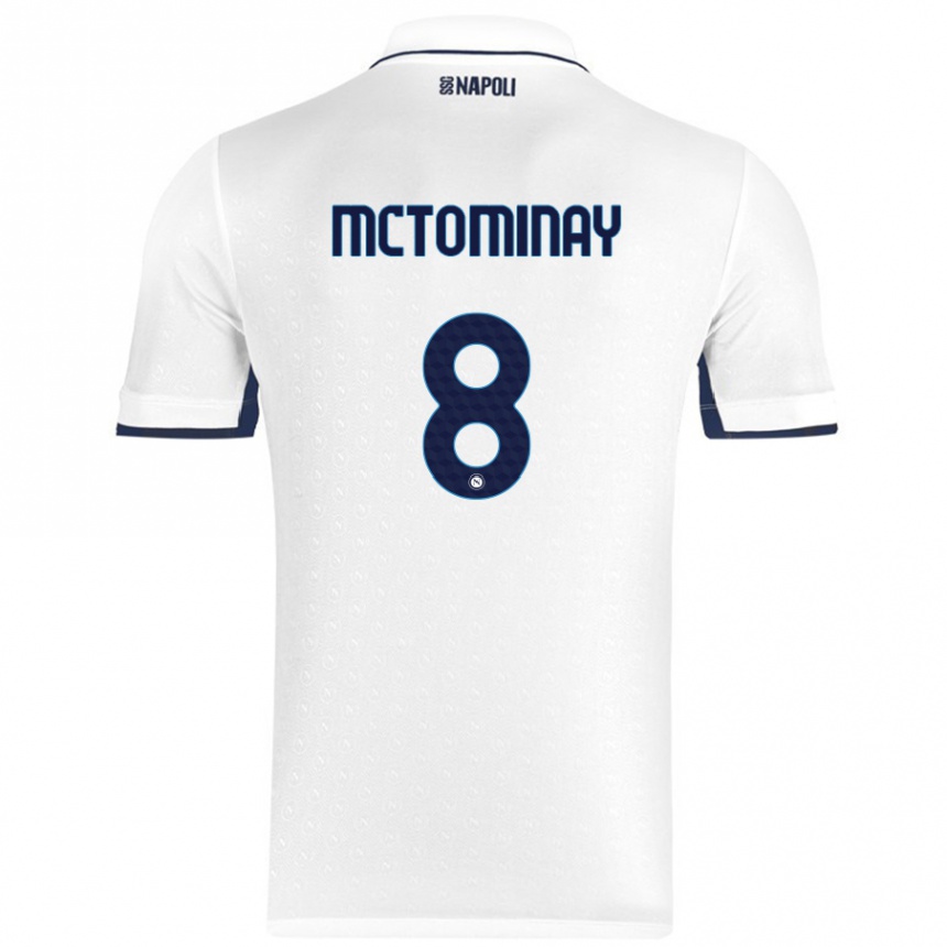 Niño Fútbol Camiseta Scott Mctominay #8 Blanco Azul Real 2ª Equipación 2024/25 México