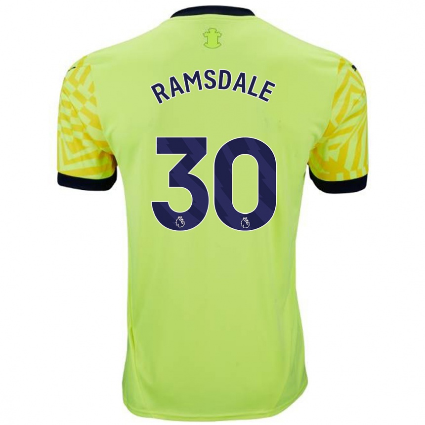 Niño Fútbol Camiseta Aaron Ramsdale #30 Amarillo 2ª Equipación 2024/25 México