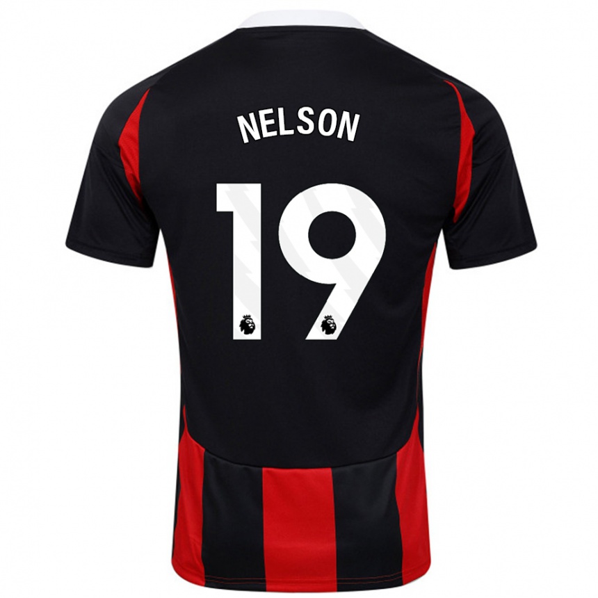 Niño Fútbol Camiseta Reiss Nelson #19 Negro Rojo 2ª Equipación 2024/25 México