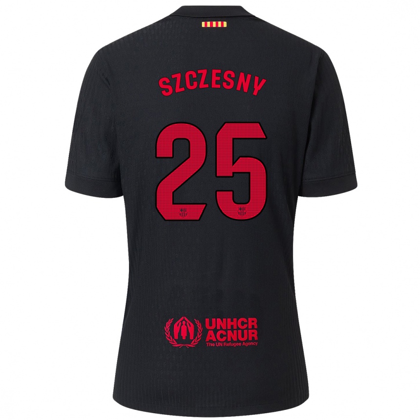 Niño Fútbol Camiseta Wojciech Szczesny #25 Negro Rojo 2ª Equipación 2024/25 México