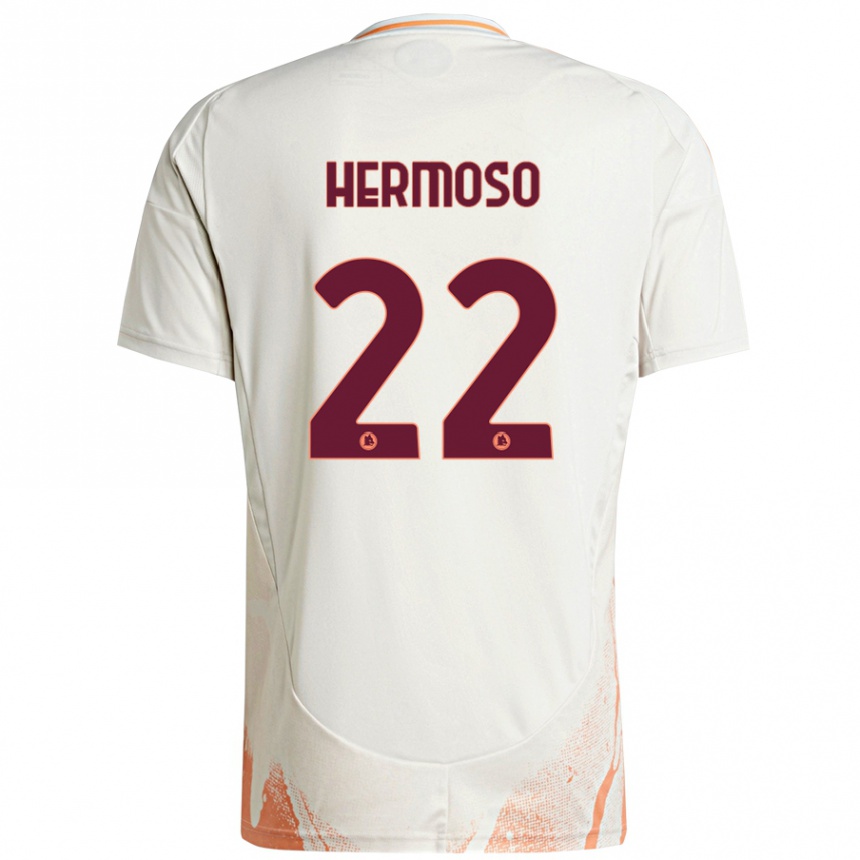 Niño Fútbol Camiseta Mario Hermoso #22 Crema Blanco Naranja 2ª Equipación 2024/25 México