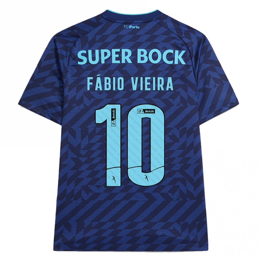 Niño Fútbol Camiseta Fabio Vieira #10 Azul Marino Equipación Tercera 2024/25 México