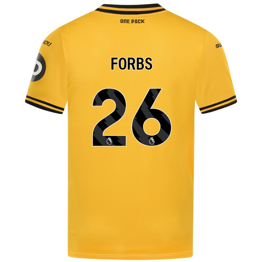 Niño Fútbol Camiseta Carlos Forbs #26 Amarillo 1ª Equipación 2024/25 México