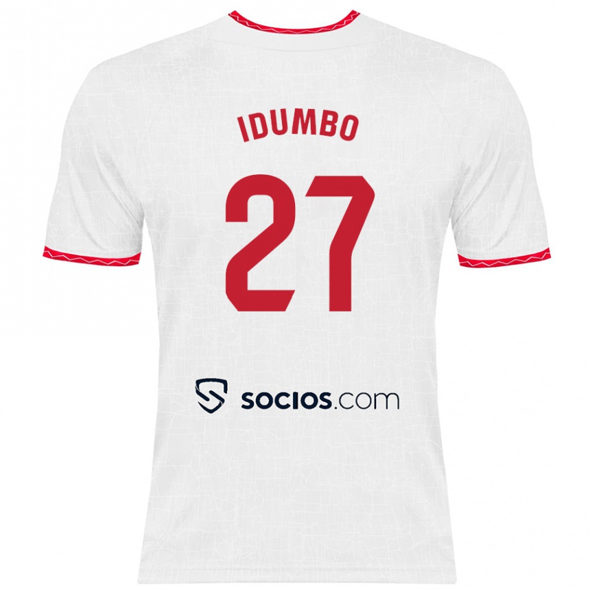 Niño Fútbol Camiseta Stanis Idumbo Muzambo #27 Blanco Rojo 1ª Equipación 2024/25 México