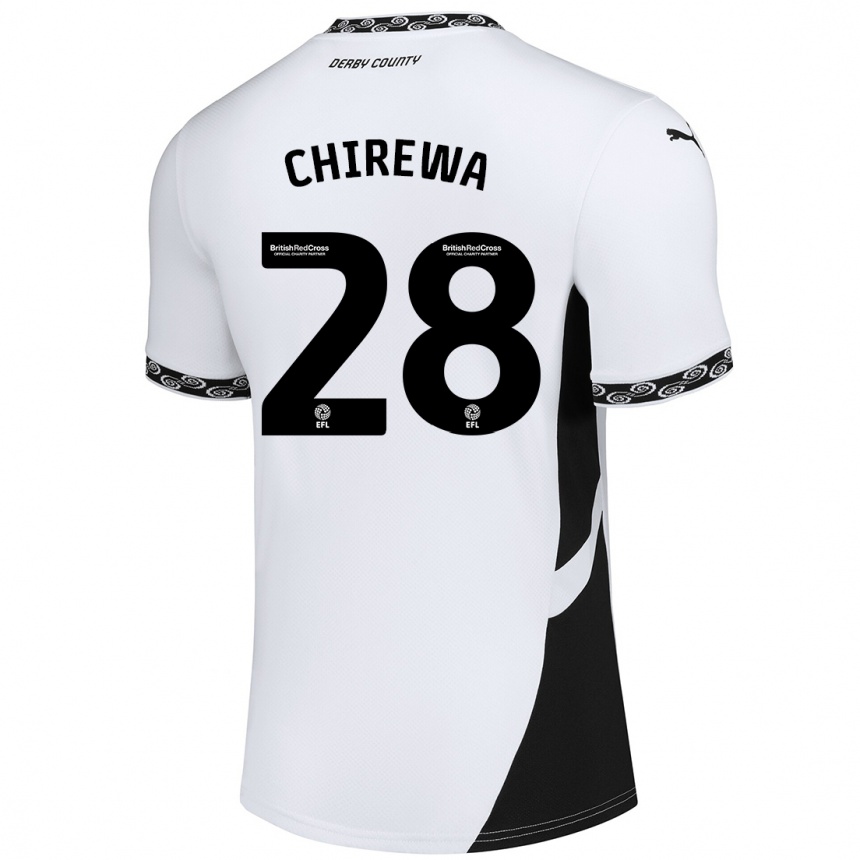 Niño Fútbol Camiseta Tawanda Chirewa #28 Blanco Negro 1ª Equipación 2024/25 México