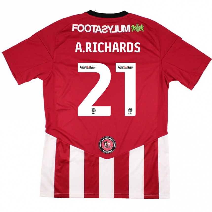 Niño Fútbol Camiseta Amani Richards #21 Rojo Blanco 1ª Equipación 2024/25 México