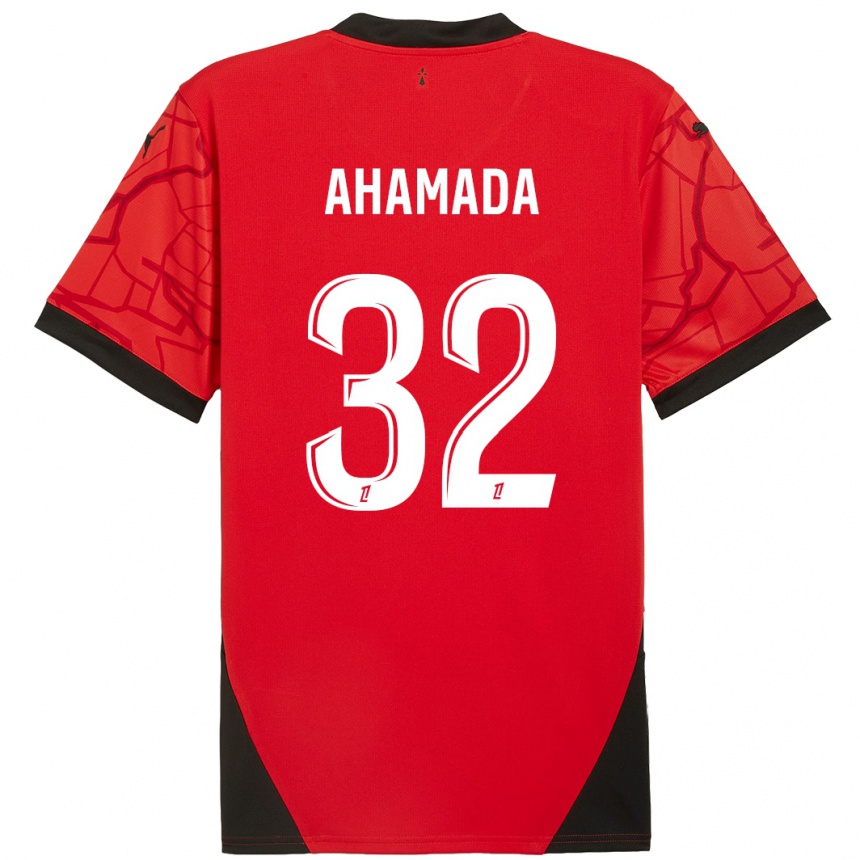 Niño Fútbol Camiseta Naouirou Ahamada #32 Rojo Negro 1ª Equipación 2024/25 México