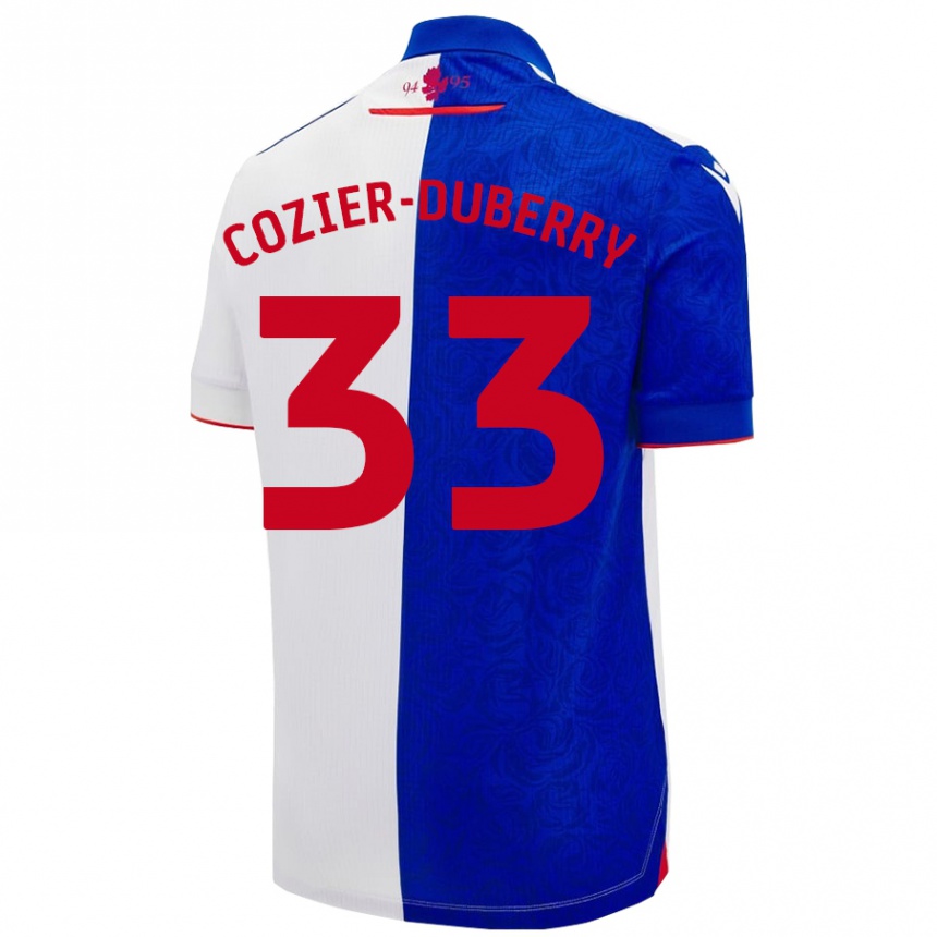 Niño Fútbol Camiseta Amario Cozier-Duberry #33 Azul Cielo Blanco 1ª Equipación 2024/25 México