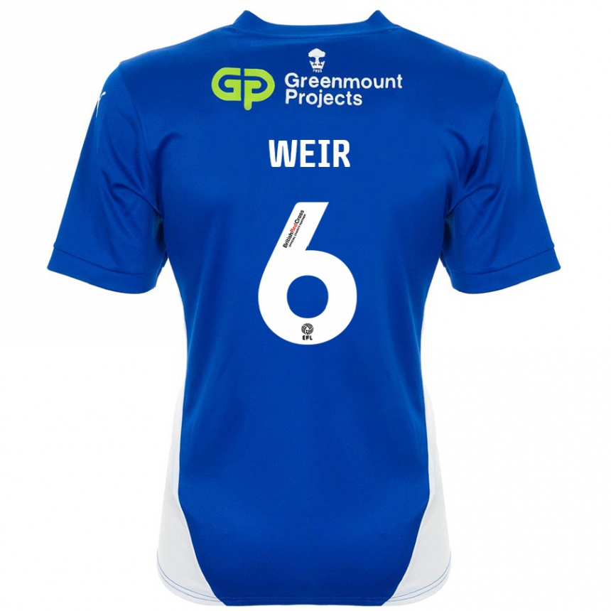 Niño Fútbol Camiseta Jensen Weir #6 Azul Blanco 1ª Equipación 2024/25 México