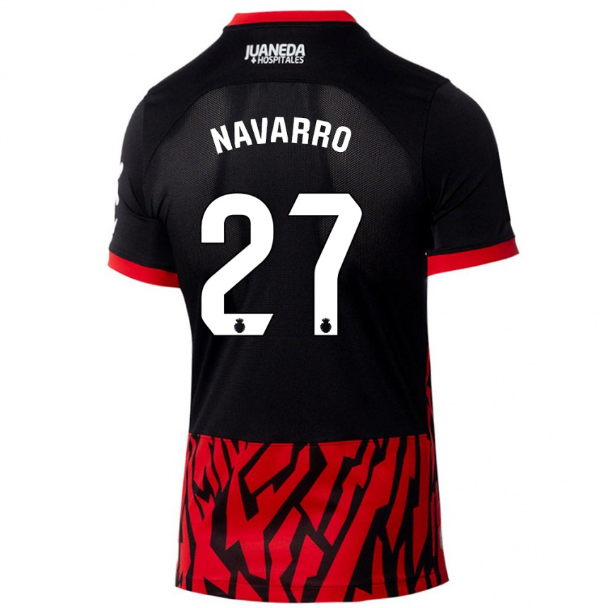 Niño Fútbol Camiseta Robert Navarro #27 Negro Rojo 1ª Equipación 2024/25 México