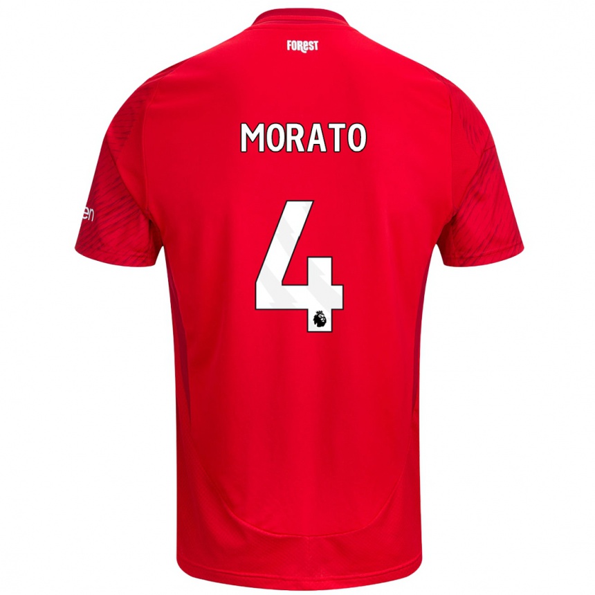 Niño Fútbol Camiseta Morato #4 Rojo Blanco 1ª Equipación 2024/25 México