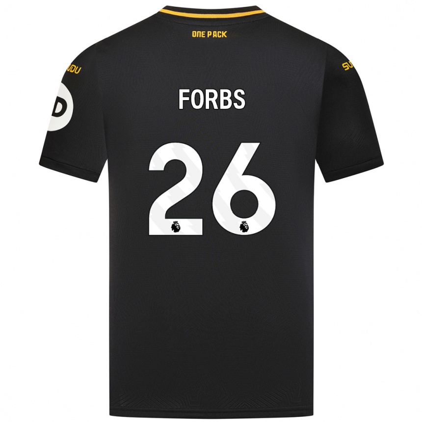 Niño Fútbol Camiseta Carlos Forbs #26 Negro 2ª Equipación 2024/25 México